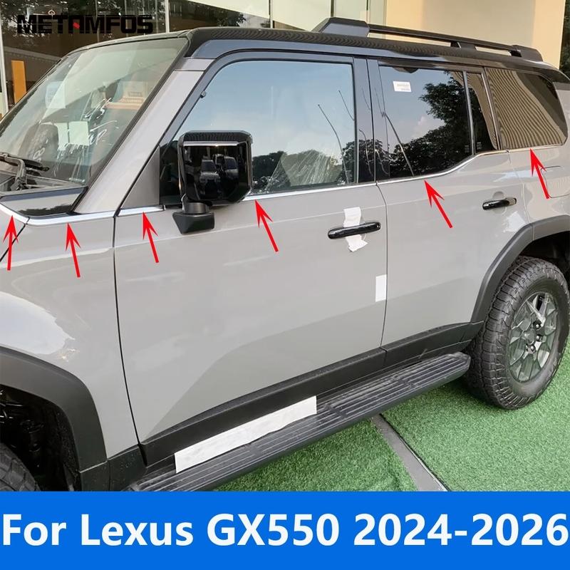 For Lexus GX550 2024 2025 2026 Stainless Steel Lower Window Sill Window Frame Molding Trim Sticker Accessories Car Styling