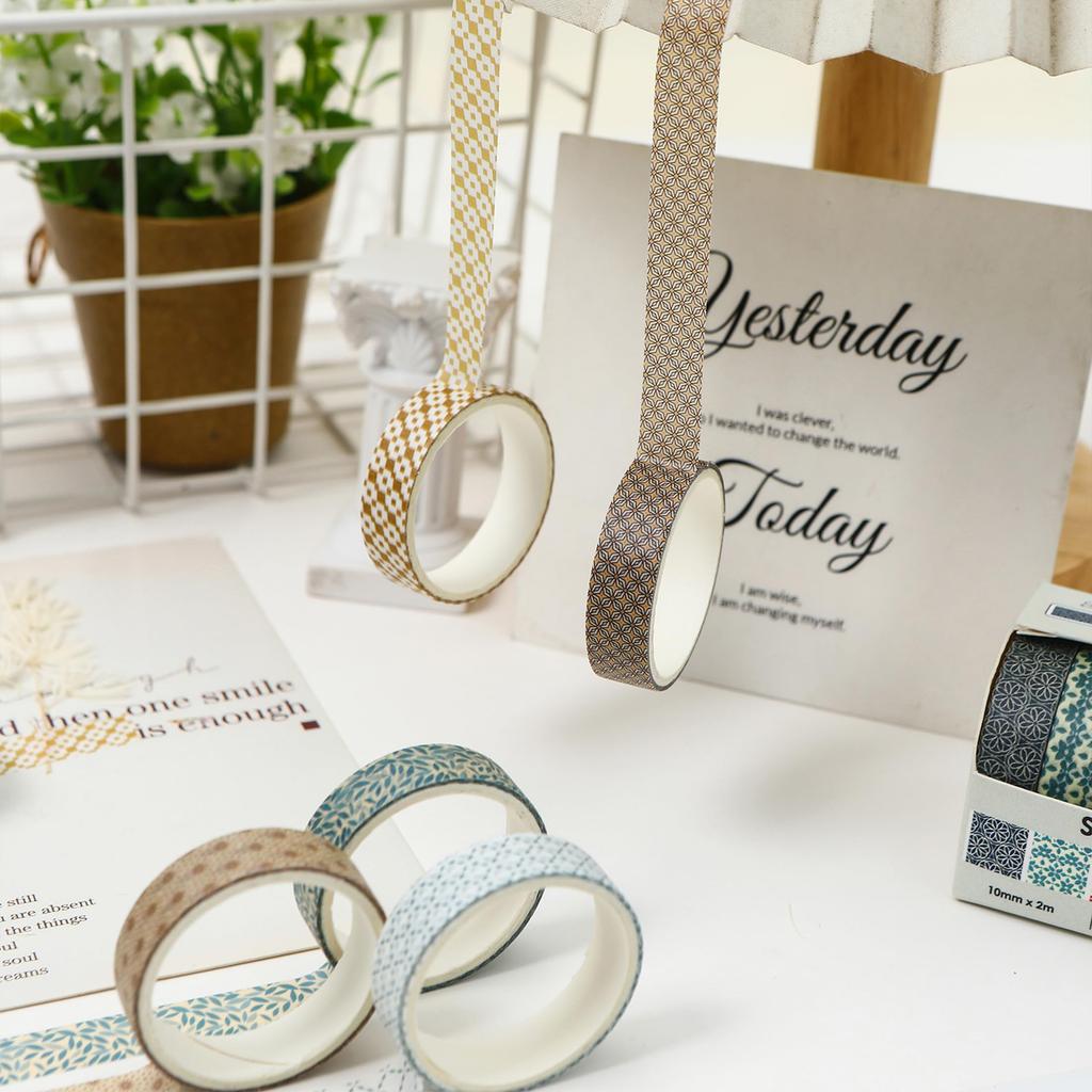 YUBX Abdeckendes Basis-Muster Washi-Tape Retro Geometrisch Dünn DIY Geschenk- und Geschenkdekorations-Tape, 60-teiliges Set, Kollektion, Eleganz, Streifen, Basteln,