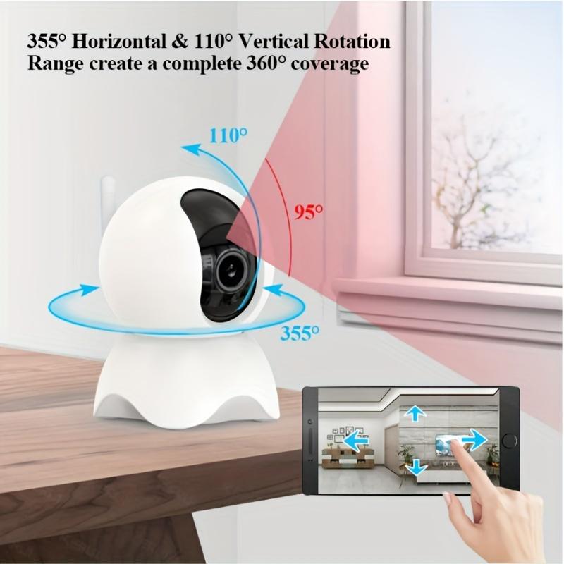 Tuya 2MP Motion Detection WiFi Smart Home Security Cameras with Night Vision and Two-way Audio Communication Home Baby Monitor