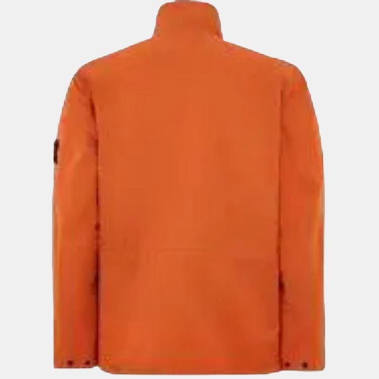 STONE ISLAND Solid Color Logo Badge Stand Collar Long Sleeve Jacket Men Jacket Orange 781542730-V0073