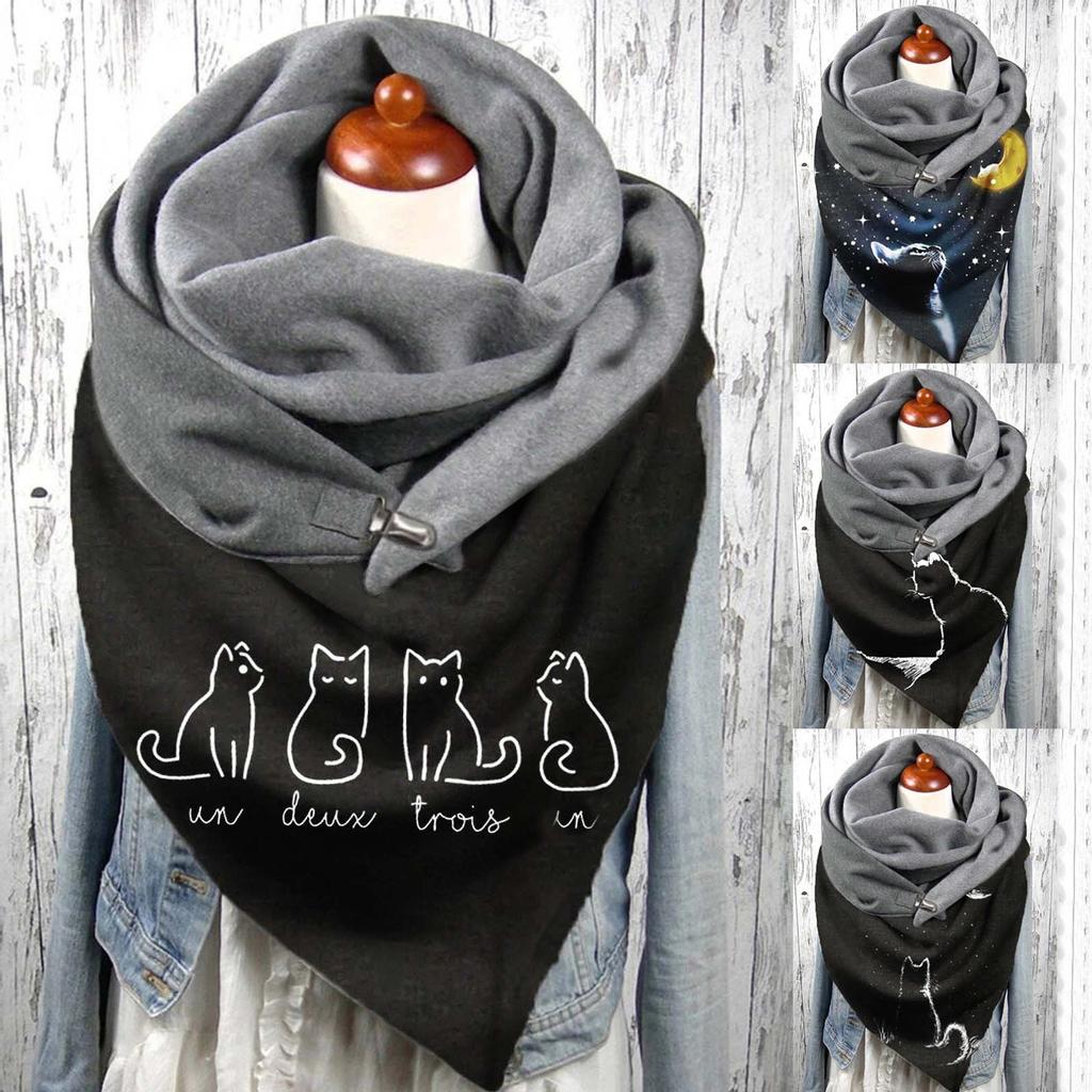 Szalik z nadrukiem z serii damskiej, modny, wielofunkcyjny szal