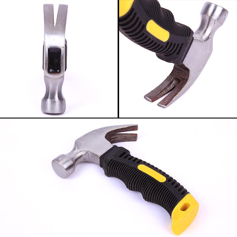 Multifunctional Mini Claw Hammer, Plastic-Coated, High Carbon Steel, Convenient One-Piece, Explosion-Proof Design