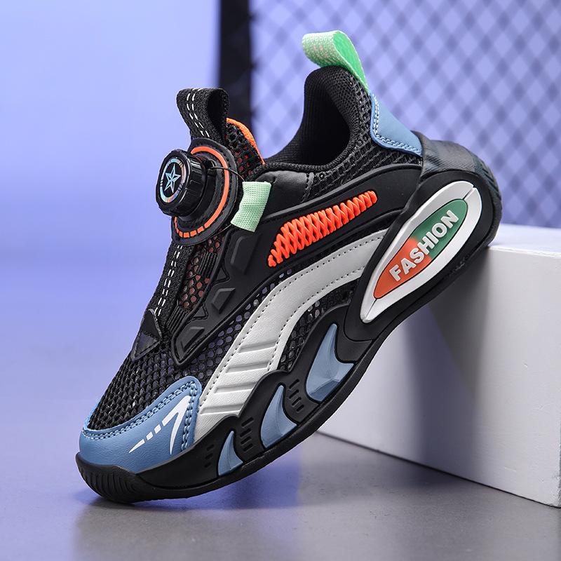 2025 Middle and Older Children's Breathable Soft-soled Sports Shoes Mesh Casual Classmates Hollow Summer Boys and Primary School Students Running Sho
