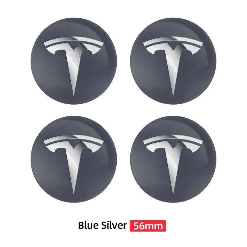 4Pcs 56mm Car Wheel Center Hub Caps Emblem Stickers Auto Rim Cover Accessories For Tesla Model 3 S X Y Roadster SpaceX