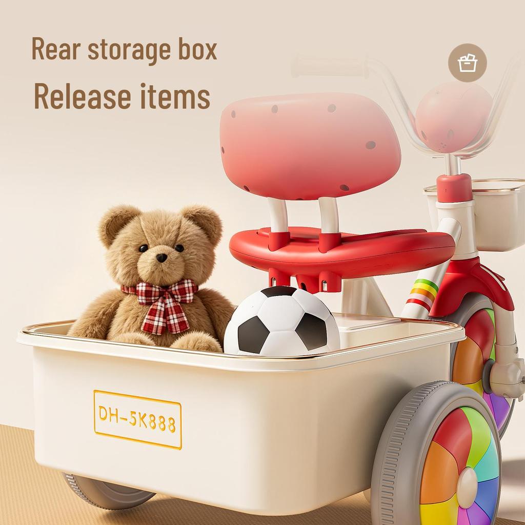 Children's Pedal Tricycle with Lights & Music for Ages 2-5