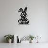 Metal Wall Art Retro Flower Rabbit Love Iron Decor Bedroom Courtyard Hanging Gift Easter Christmas Couples