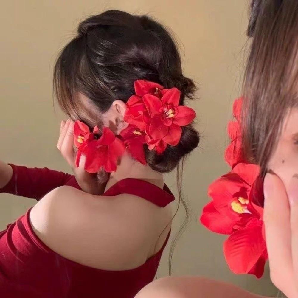 Plastic Orchid Hair Clip Bohemian Hair Accessories New Flowers Hair Clips Seaside Vacation