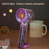 Portable USB Handheld Fan with Strong Wind, Climbing Hook, and Atmosphere Light