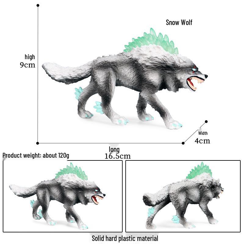 Cross-border Wild Animal Model: Prairie, Brown, Snow, Predator Wolves & Cub Educational Display Toy