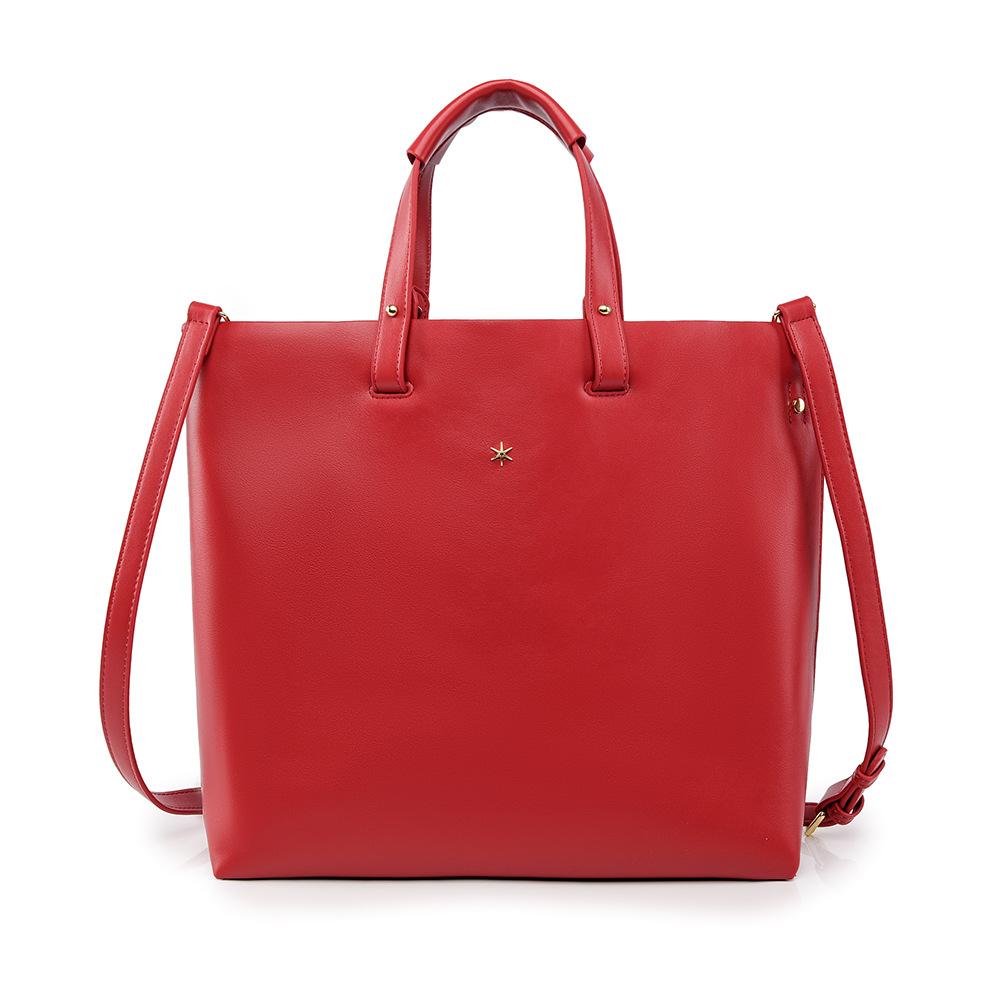 

Leather Bag Ladies Genuine Leather Handbags Big Women Bag Large Vintage Female 2025 Office Hand Shoulder Bags For Women Tote червоний