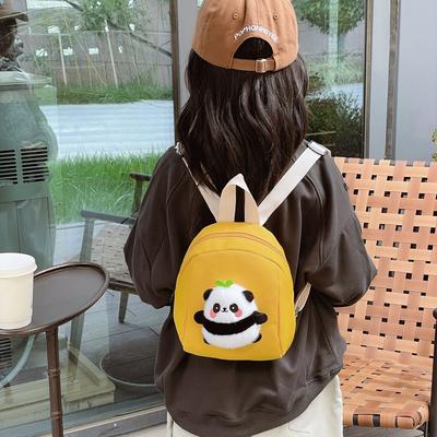 School BagsCute Panda Small Backpack, Foreign Trendy Canvas , Light Leisure and Versatile Outdoor Backpack