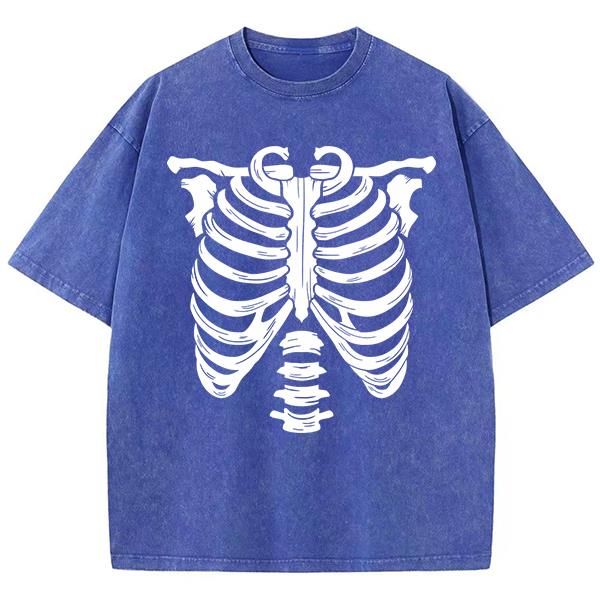 Skull Bone Pattern Design Print Tee Shirt Male Cotton Soft T Shirt Originality Breathable T-Shirts Art Fashion Short Sleeved