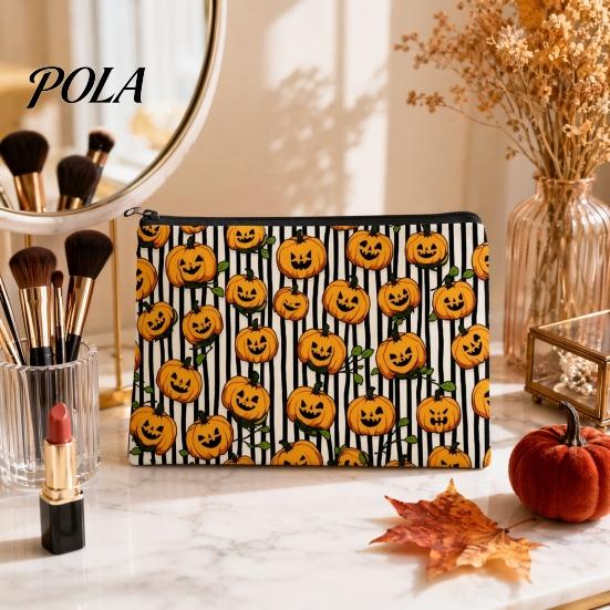 Scratch Resistant Pouch Halloween Makeup Bag, Durable Canvas Storage Multi Purpose Case Zipper Toiletry Pouch, for Cosmetics And Stationery Bag