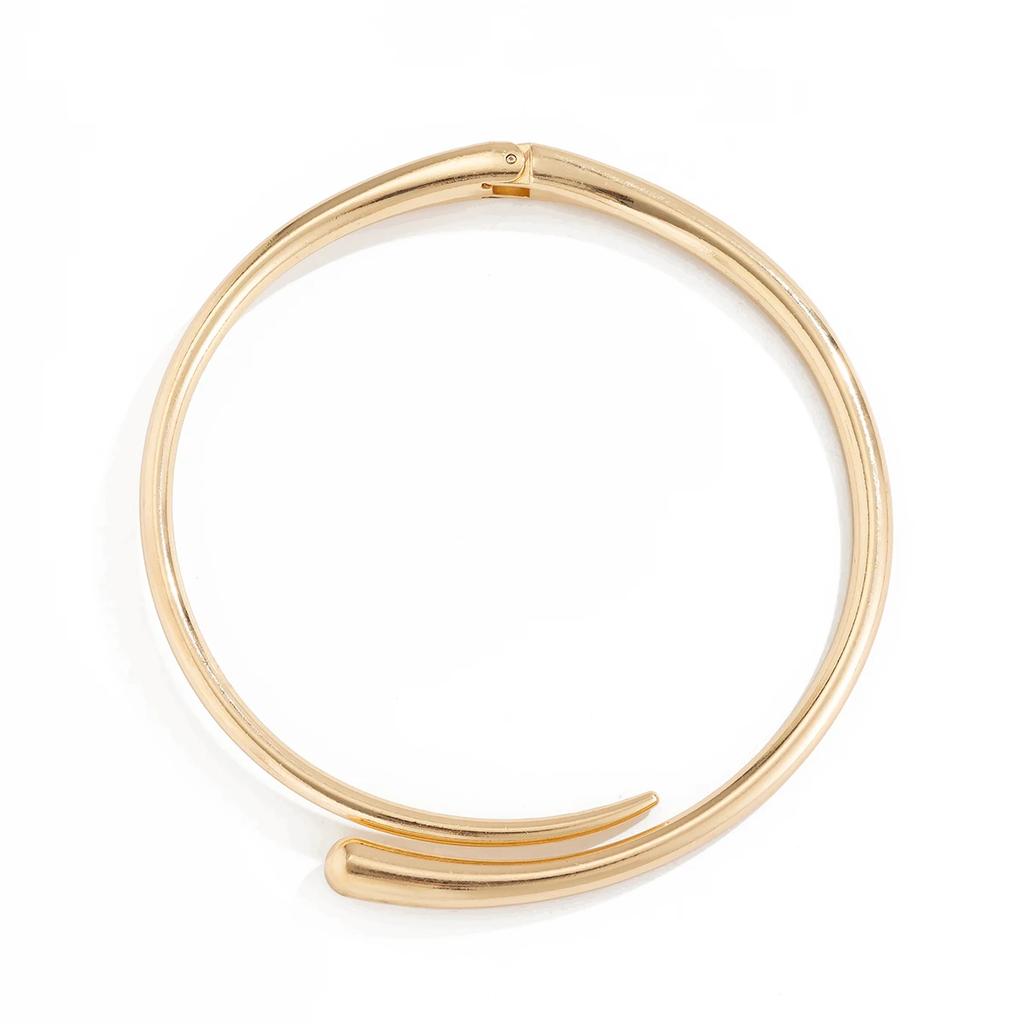 New Punk Water Drop Torques Choker Necklace Open Cuff Bangle for Women Wed Bridal Adjustable Rings Party Grunge Jewelry Set