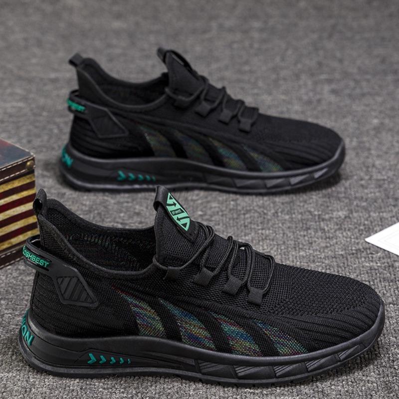 Men's sports shoes fashion trend sports versatile casual shoes breathable mesh fly-woven men's shoes