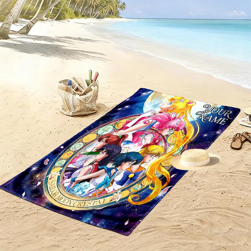 Custom NameFantasy Art Anime Beach Towel Soft Microfiber Summer Towel Quick Dry Absorbent Towel for Beach Swimming Pool Travel