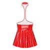 Women's Patent Leather Halter Neck Sexy Backless Bodycon Party MIni Dress Clubwear