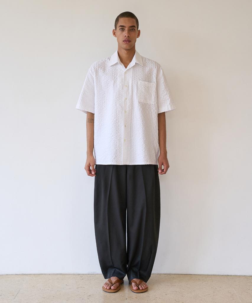 TRIP LE SENS Air Wave Seersucker Half Shirt_White