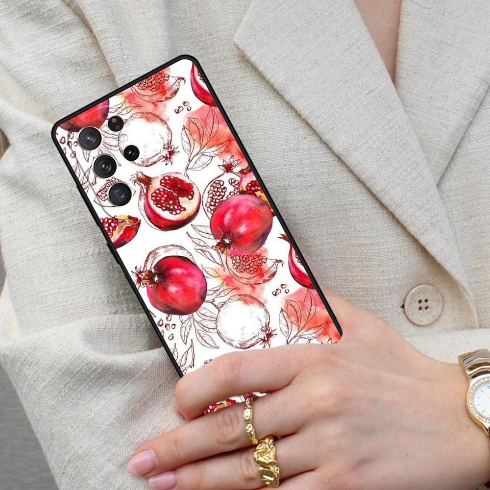 Tropical Pomegranate Pattern Cell Phone Case for Samsung Galaxy S26 Ultra S25 S24 S23 S22 S21 S20 Note10 Cover