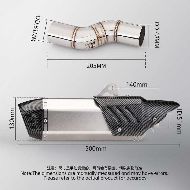 For TRK502X 502X and series motorcycles full system mid-section pipe from 2018 2019 2020 2021 Exhaust system