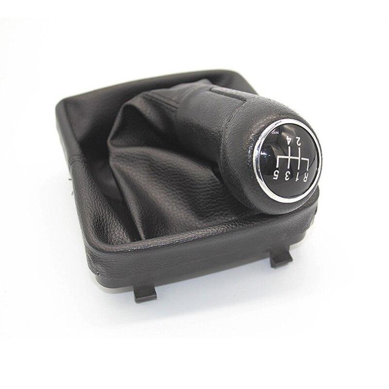 5 Speed Car Gear Shift Knob Manual Shifter with Boot PU Leather for VW Polo 9N 9N2 2002-2009