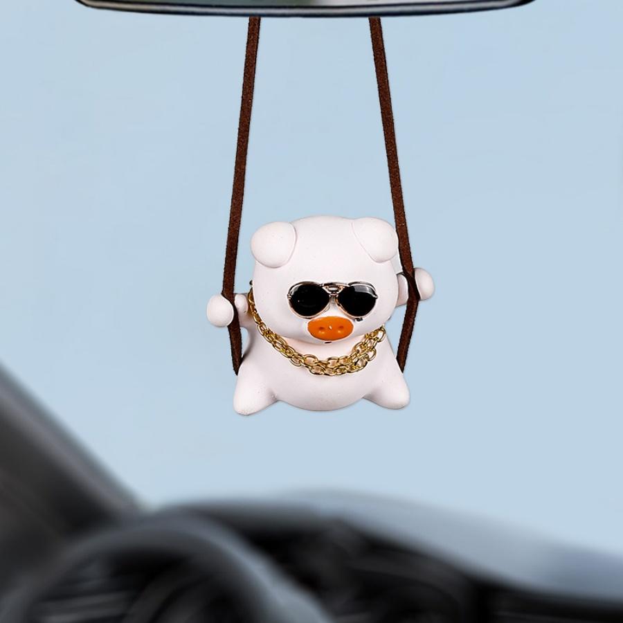 Car Pendant Cute Anime Little pig Swing Auto Rearview Mirror Hanging Ornaments Interior Decoration Accessories