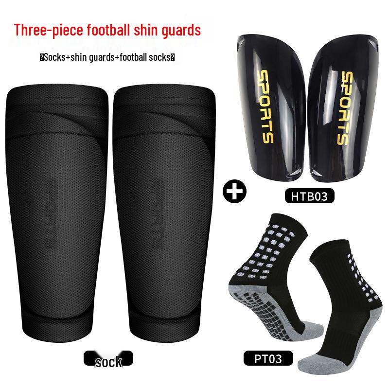 Adult Men's Double Layer Football Shin Guards and Calf Protector Socks