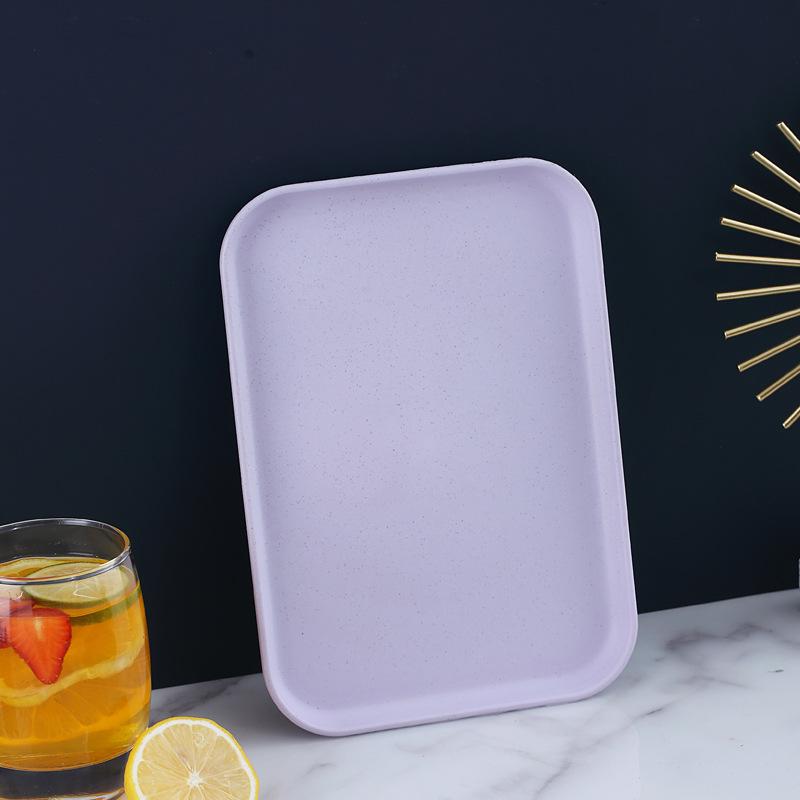 Wheat Straw Multifunctional Tray: Rectangular Tea Set, Fruit, or Puzzle Storage Solution