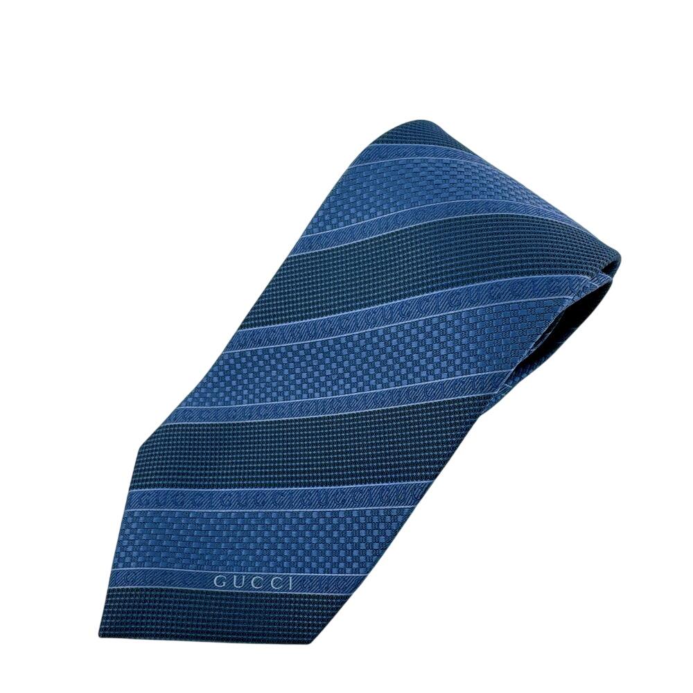 GUCCI GG pattern silk tie blue silk Used