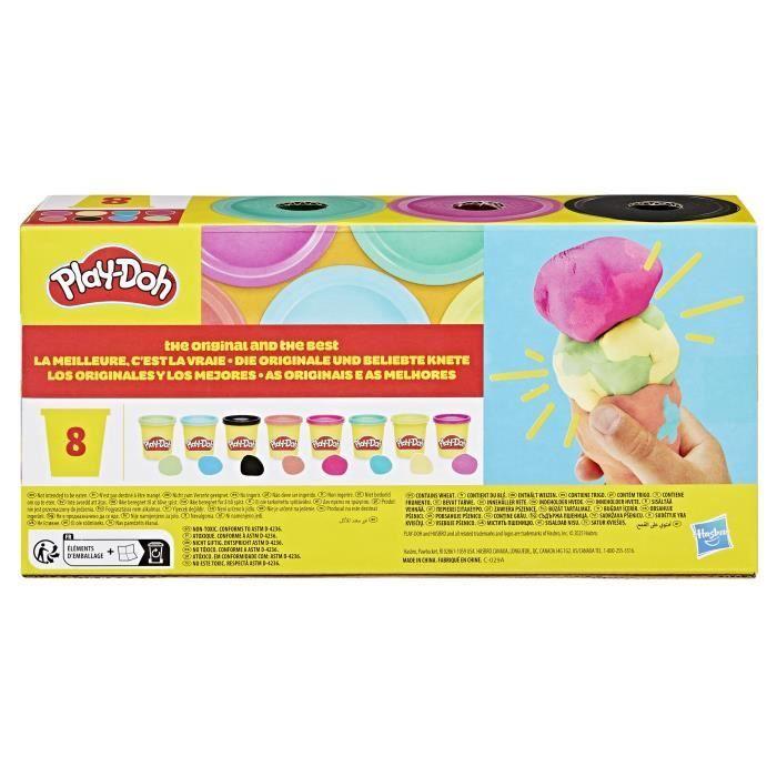 Play-Doh 8 pots couleurs vives, pots de pâte à modeler de 85 g