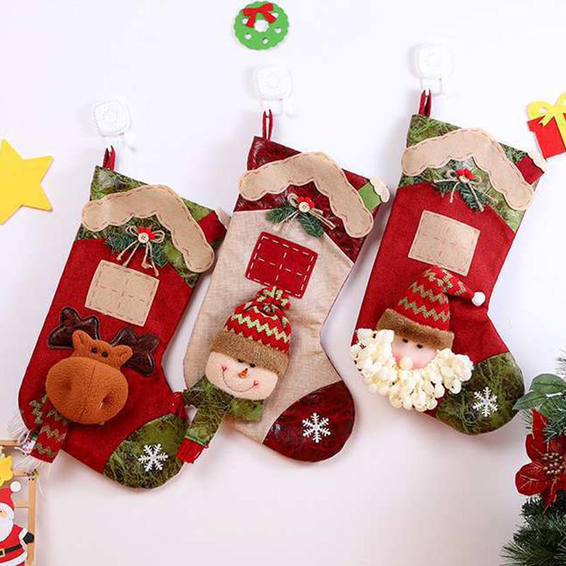 Christmas Decoration Christmas Socks Ornaments Pendant Small Boots Children New Year Candy Bag Gift Fireplace Tree Jewelry