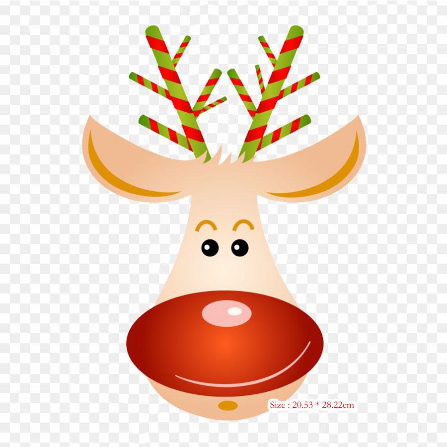 Tegneserie Reinsdyr Stryke på Varmeoverføringstrykk Vinylmerker Klistremerke for Klær DIY Applikasjoner Vaskbare Merker