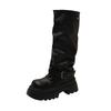 [Fanfna] Brown Versatile Platform Martin Boots Women's 2025 New Autumn and Winter Retro Maillard Boots