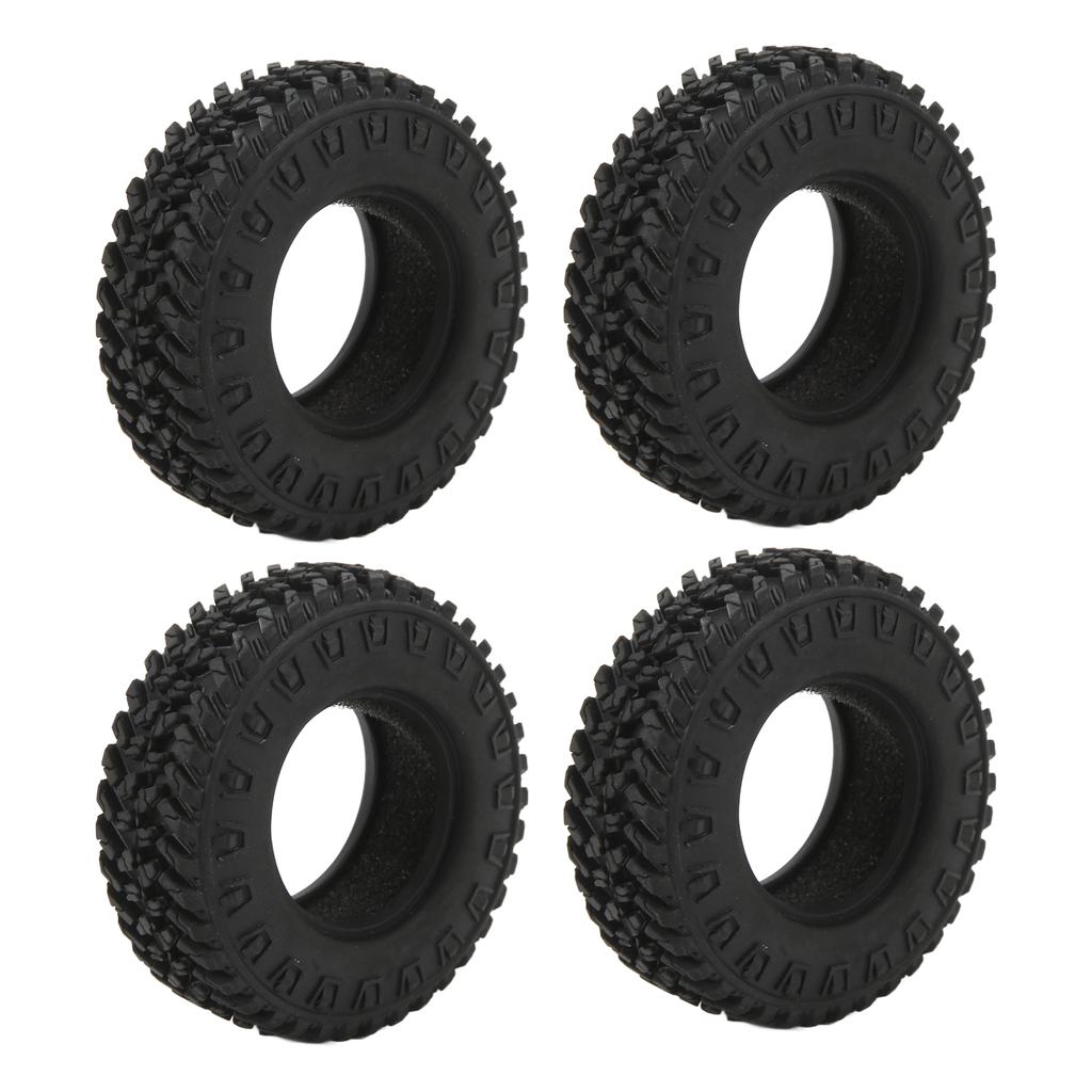 4Pcs RC Rubber Tires Wear Resistant Stable Driving RC Car Tires for FMS FCX24 124 Climbing Car