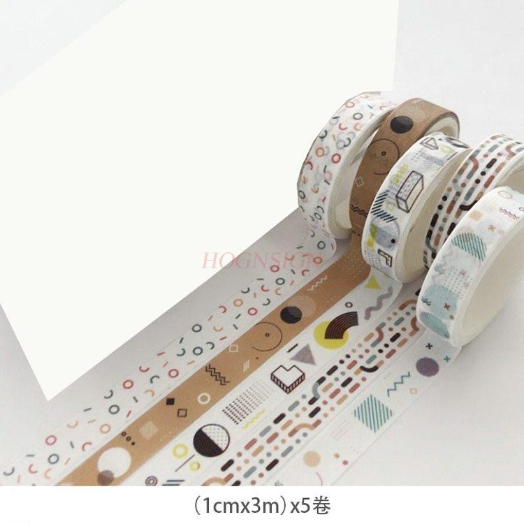 5rolls/box Hand Tent Tape Basic Girl Heart Color and Paper Tape