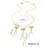 Simple Bow Necklace Earring Set Fashion Versatile Women Jewelry