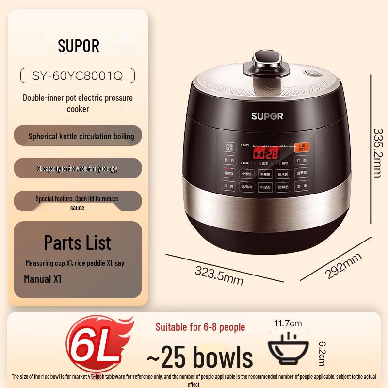 SUPOR 6L Smart Programmable Electric Pressure Cooker