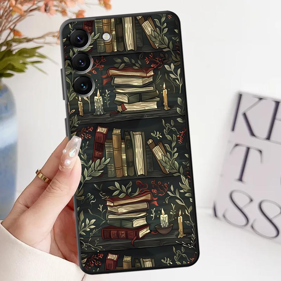 

Cartoon Bookshelf Print Phone Cover Case for Samsung Galaxy A53 A17 A73 A51 A37 A52 A36 A57 A15 A25 A16 A06 A23 A05 A55 A50 A41 Galaxy A24 4G