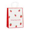 Gift Bags, Small Packaging Bags for Gifts, Large Paper Bags for Birthday, Children's Bags, White Background with Strawberry Pattern, Pack of 10