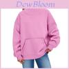 Felpa con cappuccio casual da donna con stampa floreale, misto cotone, streetwear per l'autunno
