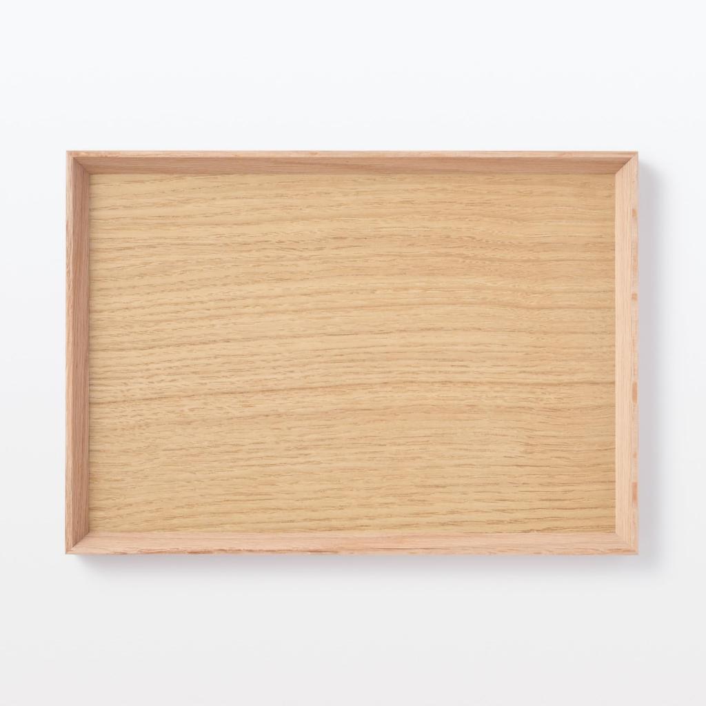 MUJI Wooden Square 27cm Wide X 19cm Deep X 2cm MDC81A2S Tray, Natural, Approx. High,