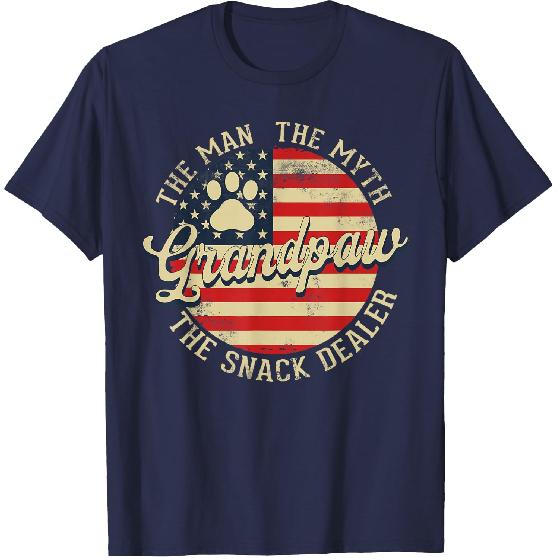 Grandpaw The Myth The Snack Dealer Fathers Day Dog Grandpa T-Shirt