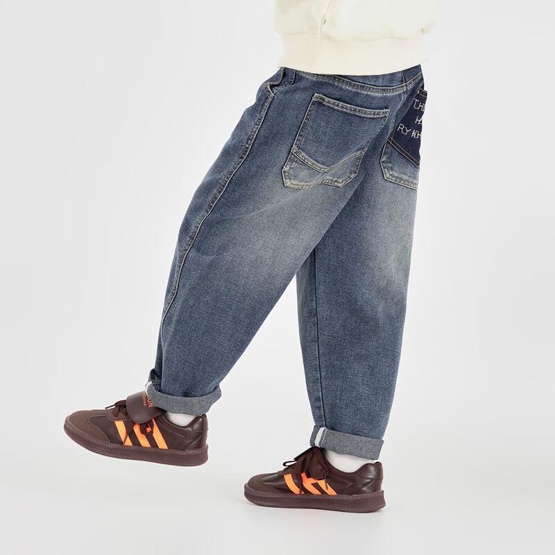 Boys' Washed Loose Straight-Leg Jeans