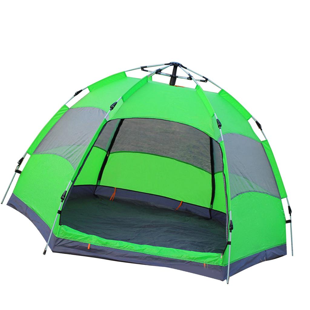 8 Person Easy Pop Up Camping Tent Double Layer Instant Automatic Pop Up Hexagonal Tent Green