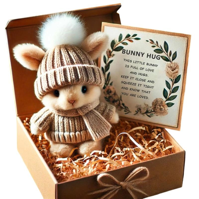 Soft Plush Easters Bunnies Decorative Box Soft Animal Plush Rabbit Key Rings For Memorable Gift Giving