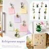 Set aus 10 magnetischen Miniatur-Glasvasen mit künstlichen Blumen für Kühlschrank, Büro, Küchenschrank, Dekorative Aufbewahrungsaccessoires
