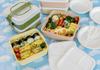 Sanko Plastic Rio Pack Lunch with 2 Side Earth W x D x H Box/Picnic Case, 2-Tier, Plates, Beige, Approx. 8.2" 7.7" 5.8"
