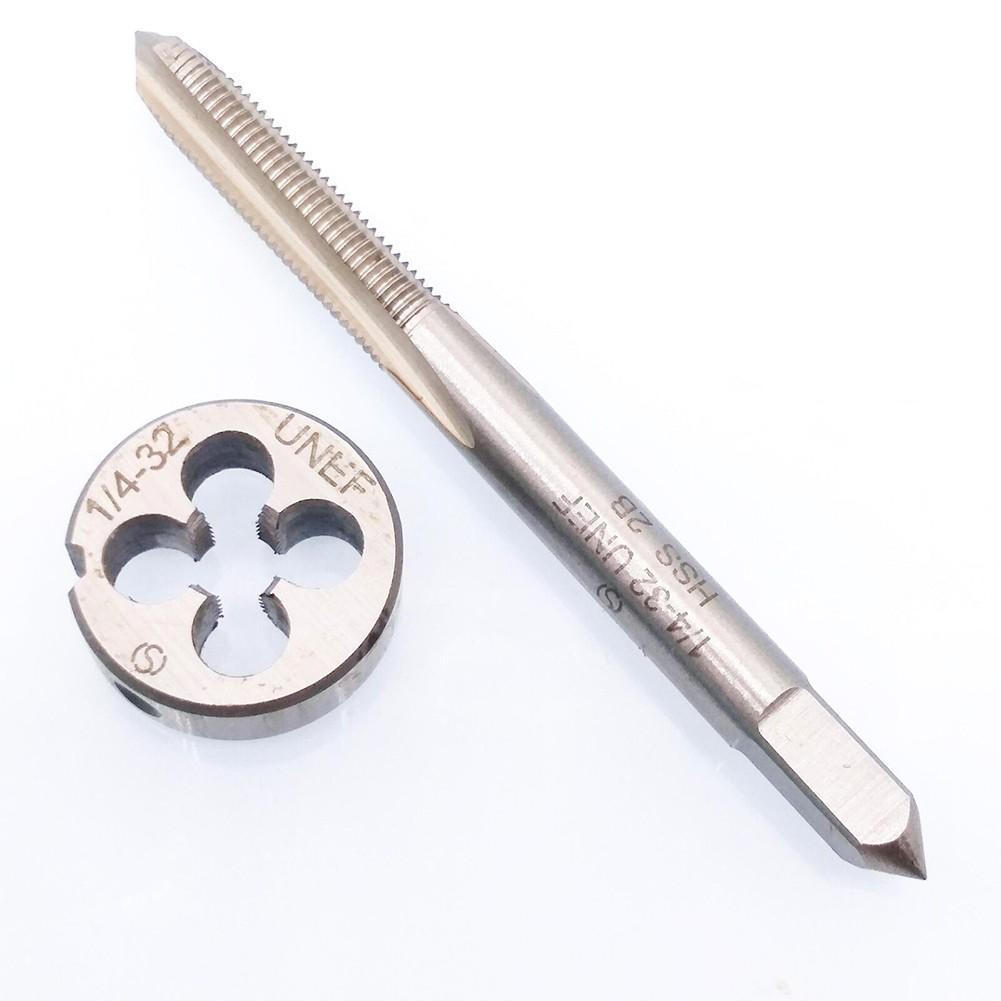 1/4"-32 UNEF Gjengetapp- og gjengesnittsett HSS Gjengebor med rundt gjengesnitt Høyrehånds