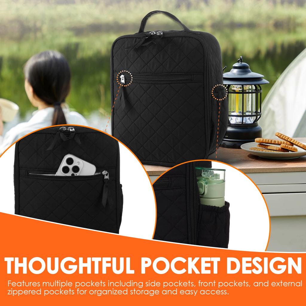 Polyester Insulated Meal Bag Good Insulation Effect Meal Tote Bag Large Capacity Small Lunch Box with Pocket for Camping Picnic