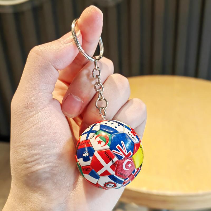 3D Simulation Football Keychain Pvc Creative Mini Key Ring Bag Pendant Car Accessories Gift 2026 Charm Fitness Series Pendant